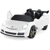 Image de CostwayVoiture Électrique RUF Agréée Enfants Véhicule Électrique 24V avec Télécommande Lumières LED Klaxon Musique Motrices Siège 2 Places Blanc