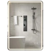 Image de Costway80 x 60 cm Miroir de Salle de Bain LED Miroir Mural Rectangulaire en Verre Trempé Anti-Explosion avec 3 Températures de Couleur Anti-Buée