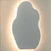 Image de CostwayMiroir de Salle de Bain LED Irrégulier 70 x 50 cm Miroir Asymétrique sans Cadre avec 3 Couleurs de Lumière Gradation Progressive Mémoire