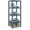 Image de CostwayÉtagère de Rangement en Plastique à 4 Niveaux Meuble Utilitaire Autoportant Unité d'Organisation Étroite pour Cuisine 38 x 32,5 x 99cm Gris
