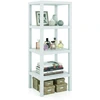 Image de CostwayÉtagère de Rangement en Plastique à 4 Niveaux Meuble Utilitaire Autoportant Unité d'Organisation Étroite pour Cuisine 38 x 32,5 x 99cm Blanc