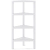 Image de CostwayÉtagère d'Angle Bibliothèque d'Angle à 4 Niveaux avec Étagères Ouvertes à Lattes Support pour Plantes Autoportant Meuble de Rangement Blanc