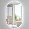 Image de CostwayMiroir avec LED Miroir Mural Ovale Incassable sans Cadre avec Température de Couleur Réglable à 3 Modes Fonction HD 90 x 55 CM Argent