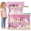 Image de CostwayMaison de Poupée en Bois Maison de Jeux pour Enfants avec 33 Accessoires de Meubles Jeu de Maison Familiale Moderne pour 3 + Ans Rose