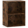 Image de CostwayBibliothèque à 2 Cubes Ouverts Meuble de Rangement à 3 Niveaux avec Étagère Réglable à 5 Positions 42 x 29,5 x 53,5 cm Brun Rustique