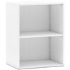 Image de CostwayBibliothèque à 2 Cubes Ouverts Meuble de Rangement à 3 Niveaux avec Étagère Réglable à 5 Positions 42 x 29,5 x 53,5 cm Blanc