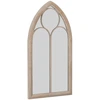 Image de CostwayMiroir Fenêtre de Ferme Grand Miroir Mural Arqué avec Cadre Métallique Miroir Décoratif Anti-Explosion 111,5 x 60,5 cm Gris Rustique