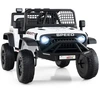 Image de Costway24V Voiture Électrique Enfants Véhicule Électrique à Batterie avec Télécommande Parentale Musique Phares LED Charge 30 kg pour 3+ Ans Blanc