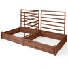 Image de CostwayCarré Potager en Bois de Sapin 222x114x110CM 3 Treillis Base Ouverte Vignes Grimpantes Fruits Fleurs Légumes Café