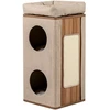 Image de CostwayMaison pour Chat à 3 étages Condo pour Chat avec Griffoir 2 Refuges et Perchoir Supérieur Meuble Moderne en Forme de Tonneau Beige