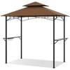 Image de Costway240 x 151 cm Tonnelle pour Barbecue Abri à Double Toit pour Grill avec 2 Étagères 7 Crochets Structure Métallique Abri Barbecue Café