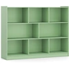 Image de CostwayBibliothèque Étagère en Bois à 3 Niveaux Meuble de Rangement avec 8 Compartiments Ouverts Cubes Ouverts 122 x 32 x 93 cm Vert Olive