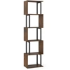 Image de CostwayBibliothèque à 5 Niveaux Meuble de Rangement Ouvert Géométrique en Forme de S avec Cadre Métallique Robuste 38 x 23 x 147 cm Marron Rustique