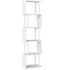 Image de CostwayBibliothèque à 5 Niveaux Meuble de Rangement Ouvert Géométrique en Forme de S avec Cadre Métallique Robuste 38 x 23 x 147 cm Blanc