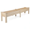 Image de CostwayJardinière Bac à Fleur avec 2 Zones de Culture et Plateaux Amovibles Séparation Inclus Bois de Sapin 240 x 43,5 x 51,5 CM Naturel