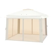 Image de CostwayGazebo Pop-Up 394 x 394 cm Tente Canop ©e Pliable avec Moustiquaire et Toit Double Sac de Transport Abri Solaire Beige