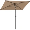 Image de CostwayParasol de Balcon Patio 213 X 140CM Parasol d'Extérieur Rectangulaire avec Inclinaison à Bouton-Poussoir Sac de Transport Portable Café
