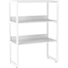 Image de CostwayÉtagère de Rangement avec Pieds Réglables 2 Kits Anti-Basculement Support pour Micro-Ondes Plantes 64 x 33 x 90,5 cm Blanc