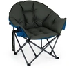 Image de CostwayChaise de Camping Pliante avec Cadre en Métal Assise Rembourrée Confortable Porte-gobelet Sac de Transport Charge 227kg Vert