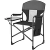 Image de CostwayChaise Pliante Camping avec Table Latérale et Sac de Rangement Chaise de Peche Charge 180 kg Fauteuil Extérieur avec Dossier Maille Noir