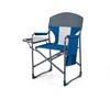 Image de CostwayChaise Pliante Camping avec Table Latérale et Sac de Rangement Chaise de Peche Charge 180 kg avec Dossier Maille Bleu