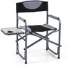 Image de CostwayChaise de Camping Pliante Chaise Extérieure avec Table d’Appoint Pliante Cadre en Métal Robuste Porte-gobelet Charge 180kg Noir