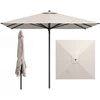 Image de CostwayParasol Droit Rectangulaire 300 x 300 CM Parasol de Terrasse avec Structure Métallique Mât Démontable Sangles Sans Base Beige