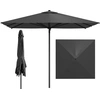 Image de CostwayParasol Droit Rectangulaire 300 x 300 CM Parasol de Terrasse avec Structure Métallique Mât Démontable Sangles Sans Base Gris