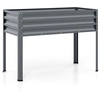 Image de CostwayJardiniere Exterieur en Métal 142 L Carré Potager sur Pied 112 x 55 x 81 cm avec Trous de Drainage pour Balcon Terrasse Cour Jardin Gris