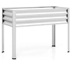 Image de CostwayJardiniere Exterieur en Métal 142 L Carré Potager sur Pied 112 x 55 x 81 cm avec Trous de Drainage pour Balcon Terrasse Cour Jardin Argent