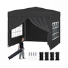 Image de CostwayTonnelle Pliante 3x3 Imperm ©able Tonnelle de Jardin Exterieur avec 4 Parois Amovibles Sac   Roulettes&Fen  tres Transparentes Noir