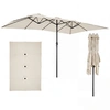 Image de CostwayParasol de Jardin Double Parasol Double Rectangulaire Extérieur 430 x 276 x 260 CM avec Ouverture Fermeture Manivelle 12 Baleines Blanc