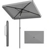 Image de CostwayParasol Inclinable Rectangulaire 200 x 130 CM Parasol avec Inclinable sur 30° Structure Métallique Sac de Transport Sans Base Gris