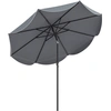 Image de Costway270CM Parasol de Jardin avec 8 Baleines Métalliques Toile Polyester Anti-Déchirure Bordure à Volants Élégante Inclinaison Gris