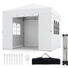 Image de CostwayTonnelle Pliante 3 x 3 m Tonnelle de Jardin avec Parois Latérales Amovibles Hauteur Réglable Sac de Transport Tente Imperméable Blanc