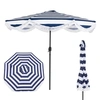 Image de CostwayParasol de Jardin Exterieur Ø2,7M Parasol de Plage Inclinable 30° Démontable 8 Baleines&Manivelle Protection Solaire&Résistant à l'Eau Bleu