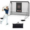 Image de CostwayFilet d'Entraînement de Golf avec Cible Barrières Latérales Amovibles Sacs de Sable Sac de Transport 305 x 326 x 225 cm Noir