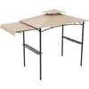 Image de CostwayTonnelle de Barbecue 318 x 153 cm avec Auvent Latéral Dessus à 2 Niveaux 2 Etagères Latérales Crochets de Suspension Beige