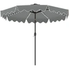 Image de CostwayParasol de Jardin Exterieur Lumineux 2,7M Parasol Inclinable 30° avec 104 LED Multicolores Protection Solaire Base Non Incluse Gris