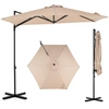 Image de CostwayParasol Déporté Hexagonale à Pied avec Pivotant à 360° Toile Inclinable à Double Couche Parasol de Jardin Hauteur 240 CM Beige