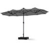 Image de Costway2 x 4M Parasol de Jardin Double Face Parasol avec 108 Lampes LED Pied Lesté Inclus 12 Baleines Robustes Manivelle Pratique 3 Aérations Gris