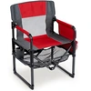 Image de CostwayChaise Pliante Camping avec Porte-gobelet Poche Latérale Ouvre-bouteille Chaise de Plage Légère Portable Charge 150 kg Rouge
