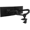 Image de Ergotron LX Dual Side-by-Side Arm - Kit de montage (fixation par pince pour bureau, montage par passe-câble, poteau, 2 bras articulés, support t) - Technologie brevetée Constant Force - pour 2 écrans LCD - aluminium, acier - noir mat - Taille d'écran