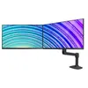 Image de Ergotron LX - Kit de montage (bras articulé, extension, base, pince de bureau 2 pièces, arc double affichage, 2 pivots, poteau 8") - pour 2 écrans LCD - direct double - noir mat - Taille d'écran : jusqu'à 25 pouces