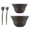 Image de Lot de 2 saladiers 3l/4.9l avec couvercle + couverts marron Bodum K2551-451-143S-1