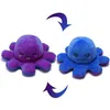 Image de Peluche Poulpe Réversible 20cm-Violet et bleu