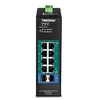 Image de TRENDnet TI-PG102I - Commutateur - Géré - 8 x 10/100/1000 (PoE+) + 2 x Gigabit SFP - Montage sur rail DIN - PoE+ (240 W) - alimentation CC - Conformité TAA