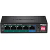 Image de TRENDnet TPE-TG51g - Commutateur - non géré - 4 x 10/100/1000 (PoE+) + 1 x 10/100/1000 - de bureau, fixation murale - PoE+ (60 W) - Conformité TAA