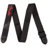 Image de Fender Sangle en nylon noir avec logo rouge, Guitare : accessoires, Noir, Rouge