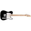 Image de Squier Sonic Telecaster MN Black électrique gitaar (Acier plaqué nickel, érable, Os synthétique), Guitare, Noir, Blanc